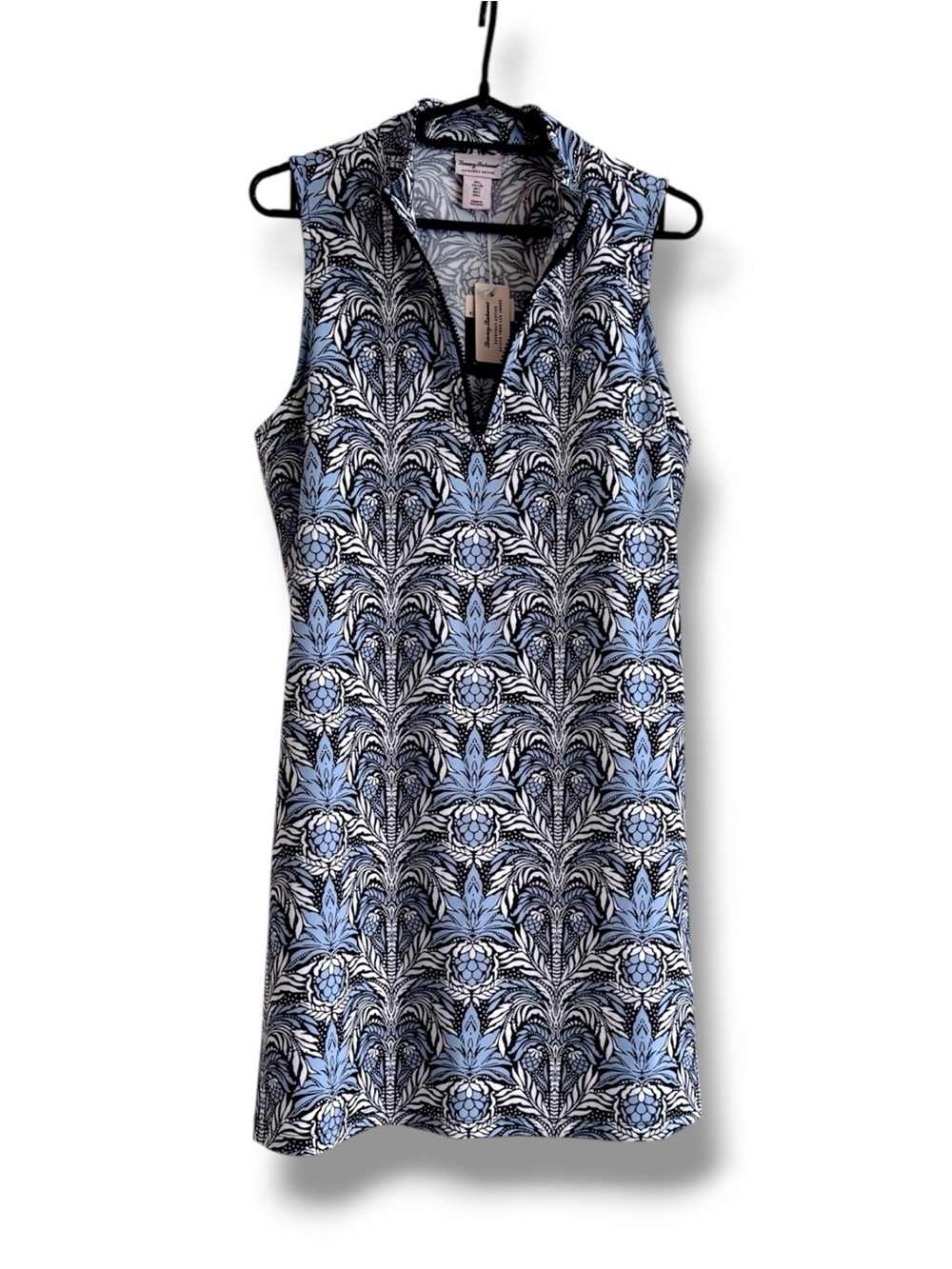 Tommy Bahama Womens Quarter Zip-Front Patterned Activewear Dress